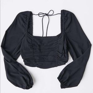 Urban Outfitters Long Balloon Sleeve Cropped Top